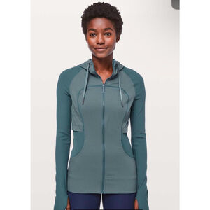 Lululemon Dance Studio Jacket Rib Sleeve Petrol Blue / Heathered Petrol Blue